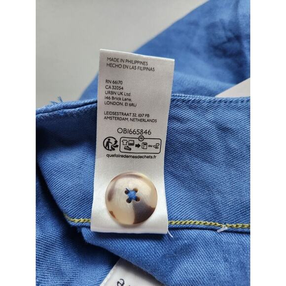 NWD Anthropologie The Colette Cropped Wide-Leg Linen Pants Sz 31 Wedgewood 7B409 - Picture 11 of 12